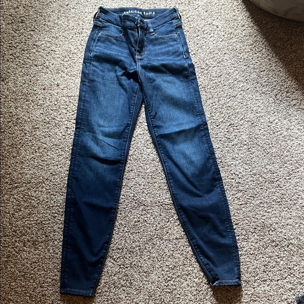 American Eagle Outfitters Women's Dark Blue Skinny Jeans